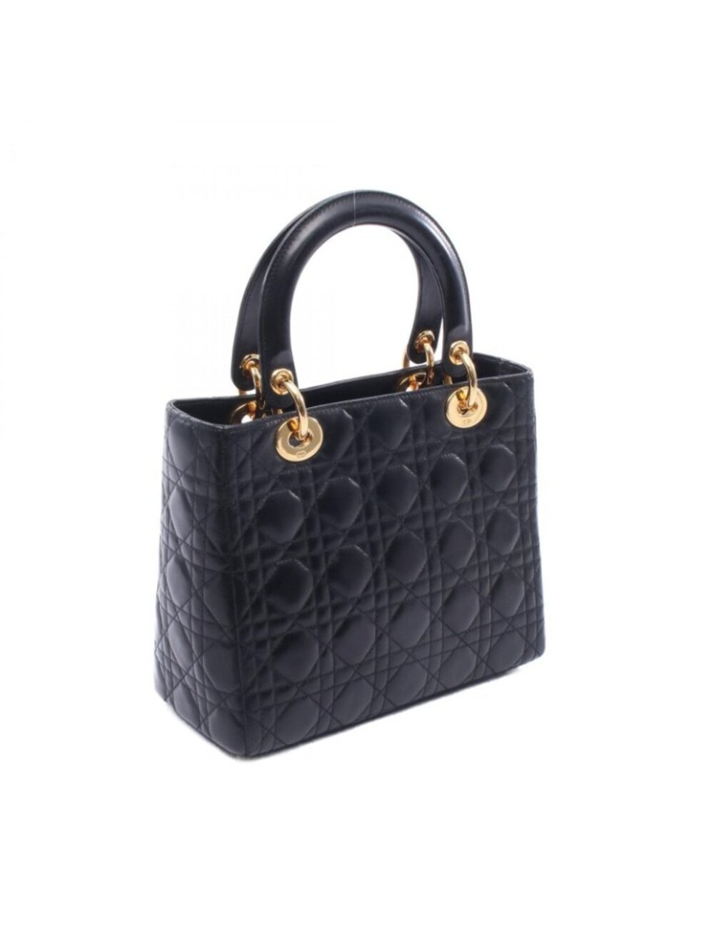 ★SOLD★ Dior Handbag Lady Dior Cannage Black Leather 2-Way Tote - Picture 2 of 6